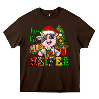 Chocolate Brown ho ho heifer little cute christmas cow Heavy Core Tee - AdoDesignShop