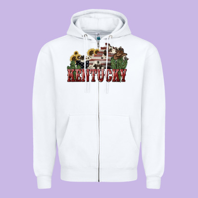 Kentucky 4th Of July Zipper Hoodie Designed By Howdyjamesfarm