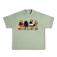 Oil Green meowy christmas cats Urban Heavy Tee - MaliasSmallBusiness