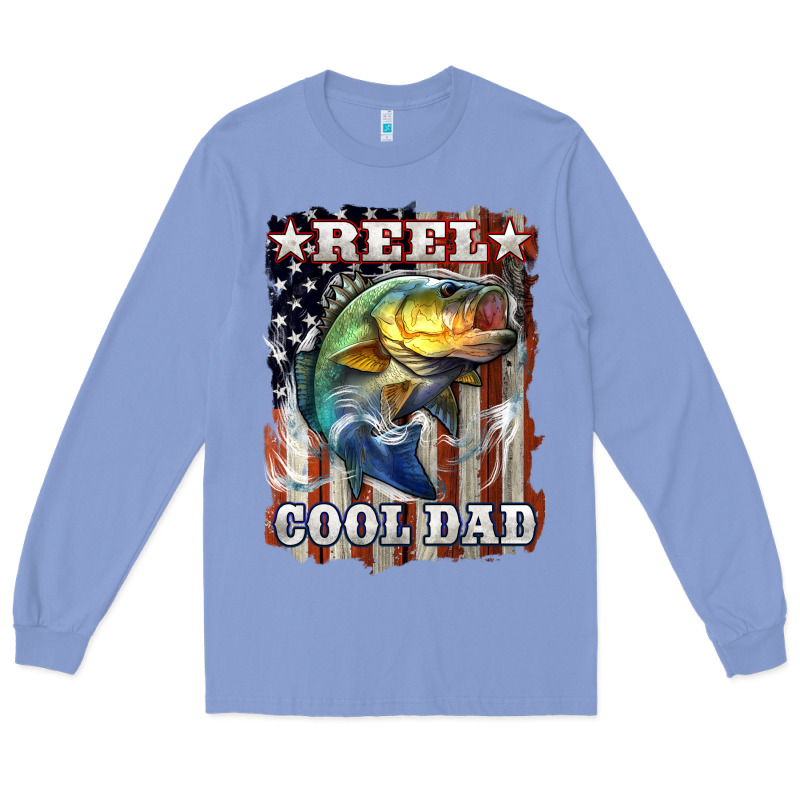Reel Cool Dad Bass 4th Of July Long Sleeve Tee by LillyAllenDesigns | Teevron