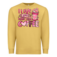 Antique Gold i love you more than coffee valentines day Premium Sweatshirt - OliviaCreatesArt