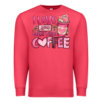 Cardinal i love you more than coffee valentines day Premium Sweatshirt - OliviaCreatesArt