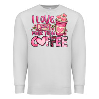 Dove Grey i love you more than coffee valentines day Premium Sweatshirt - OliviaCreatesArt