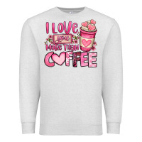 Oatmeal Heather i love you more than coffee valentines day Premium Sweatshirt - OliviaCreatesArt