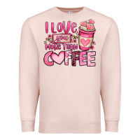 Pale Pink i love you more than coffee valentines day Premium Sweatshirt - OliviaCreatesArt
