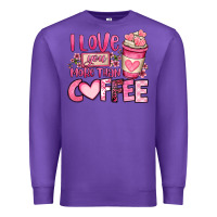 Purple i love you more than coffee valentines day Premium Sweatshirt - OliviaCreatesArt