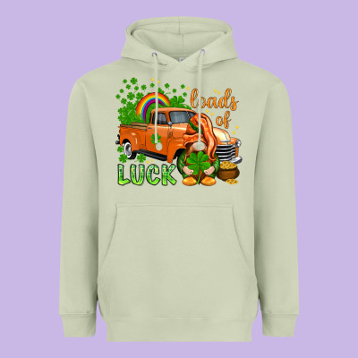 St. Patrick's Loads Of Luck With Gnome Heavyweight Hoodie Designed By Howdyjamesfarm