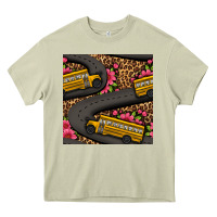 Mossy flower leopard school bus seamless pattern Heavy Core Tee - BundleAndBundleShop