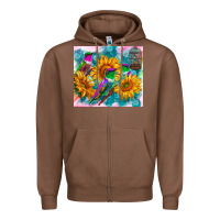 Chestnut hummingbirds sunflower Zipper Hoodie - TumblerDesignByShophia