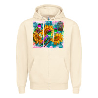 Sandshell hummingbirds sunflower Zipper Hoodie - TumblerDesignByShophia
