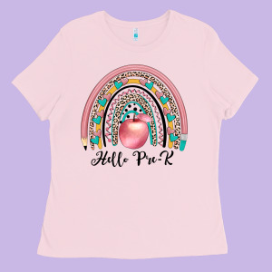 Hello Pre K Ladies Tee Designed By Jahusdesignshop