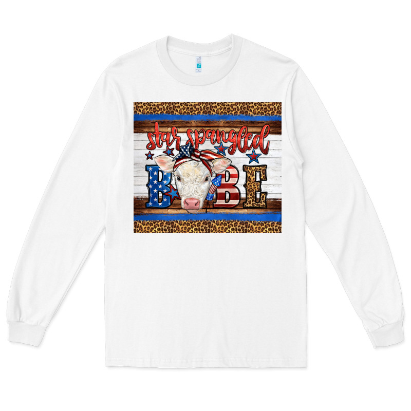 4th Of July Western Star Spangled Baby Cow Long Sleeve Tee by LillyAllenDesigns | Teevron