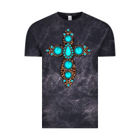Cloud Black gemstone leopard cross Vintage Tee - JahusDesignShop
