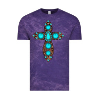 Cloud Purple gemstone leopard cross Vintage Tee - JahusDesignShop