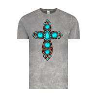 Cloud Rock gemstone leopard cross Vintage Tee - JahusDesignShop
