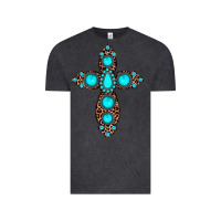 Vintage Black gemstone leopard cross Vintage Tee - JahusDesignShop