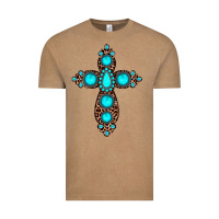 Vintage Coffee gemstone leopard cross Vintage Tee - JahusDesignShop