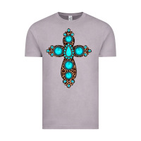 Vintage Zinc gemstone leopard cross Vintage Tee - JahusDesignShop