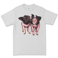 Dove Grey cute baby pigs Premium Tee - Artiststas