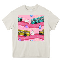 Cream easter school bus seamless pattern Heavy Core Tee - BundleAndBundleShop