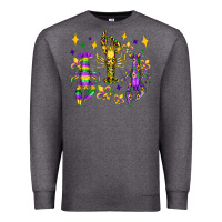 Charcoal Heather mardi gras craw fish olivia Premium Sweatshirt - OliviaCreatesArt