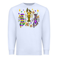 White mardi gras craw fish olivia Premium Sweatshirt - OliviaCreatesArt