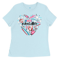 Baby Blue dental life element heart Ladies Tee - AdoDesignShop