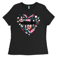 Black dental life element heart Ladies Tee - AdoDesignShop