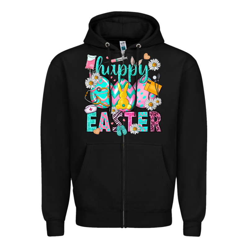 Happy Easter Egg Nurse Zipper Hoodie by HowdyJamesFarm | Teevron