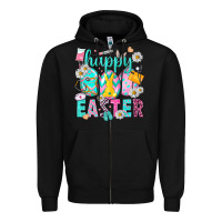 Black Happy Easter Egg Nurse Zipper Hoodie - HowdyJamesFarm