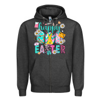 Charcoal Heather Happy Easter Egg Nurse Zipper Hoodie - HowdyJamesFarm