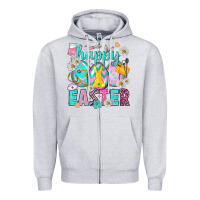 Heather Grey Happy Easter Egg Nurse Zipper Hoodie - HowdyJamesFarm
