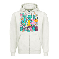 Oatmeal Heather Happy Easter Egg Nurse Zipper Hoodie - HowdyJamesFarm