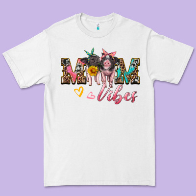 Mom Vibes Baby Pigs Premium Tee Designed By Artiststas