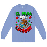 Colony Blue El Papa Mas Chingon Mexican Flag Long Sleeve Tee - LillyAllenDesigns