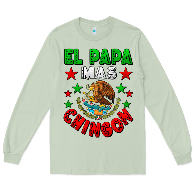 El Papa Mas Chingon Mexican Flag Long Sleeve Tee by LillyAllenDesigns | Teevron