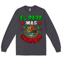 Smoke El Papa Mas Chingon Mexican Flag Long Sleeve Tee - LillyAllenDesigns