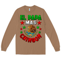 Toasted Coconut El Papa Mas Chingon Mexican Flag Long Sleeve Tee - LillyAllenDesigns