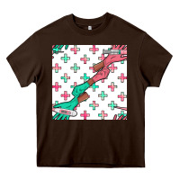 Chocolate Brown Nurse Gloves Seamless Pattern Heavy Core Tee - BundleAndBundleShop