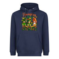 Navy Hanging with my gnomies Heavyweight Hoodie - HowdyJamesFarm