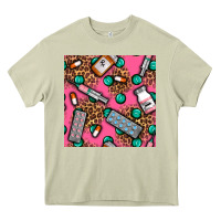 Mossy Medicines And Pills Seamless Pattern Heavy Core Tee - BundleAndBundleShop
