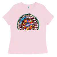 Bubblegum Pink sunflower american flag leopard gemstone cowhide rainbow Ladies Tee - Artiststas