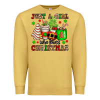 Antique Gold just a girl who loves christmas Premium Sweatshirt - OliviaCreatesArt
