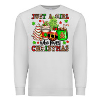 Dove Grey just a girl who loves christmas Premium Sweatshirt - OliviaCreatesArt
