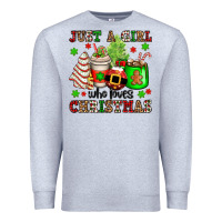 Heather Grey just a girl who loves christmas Premium Sweatshirt - OliviaCreatesArt
