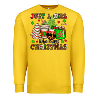 Lemon just a girl who loves christmas Premium Sweatshirt - OliviaCreatesArt
