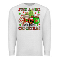 Oatmeal Heather just a girl who loves christmas Premium Sweatshirt - OliviaCreatesArt