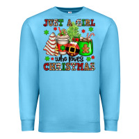 Ocean Blue just a girl who loves christmas Premium Sweatshirt - OliviaCreatesArt