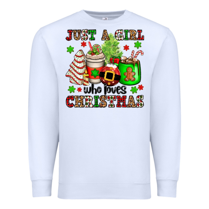 Just A Girl Who Loves Christmas Premium Sweatshirt by OliviaCreatesArt | Teevron