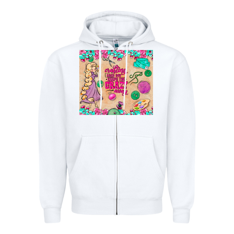 Sewing Crafting Each Day Keeps The Crazy Away Zipper Hoodie by TumblerDesignByShophia | Teevron